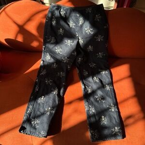 Floral Embroidered Pants